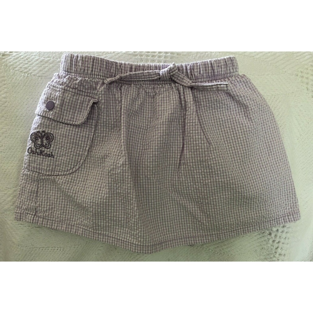 Vintage Baby OshKosh Skirt Girls Size 18 Months Purple Skort gingham